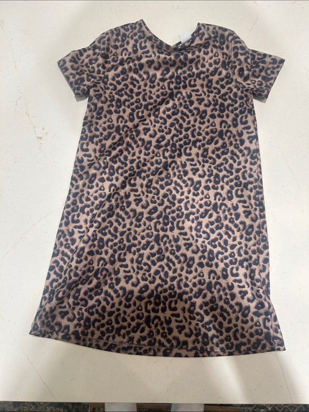 Zara Kids Leopard Print Short Sleeve Dress - Brown and Black